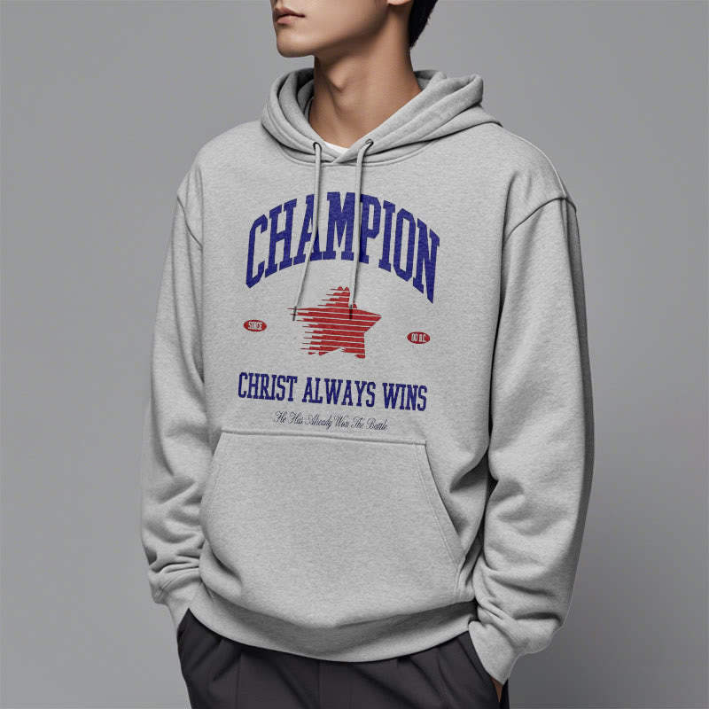 Christianartworkshop Modern Style Champion Christ Always Wins Fleece Lined Polyester Hoodie - image 38