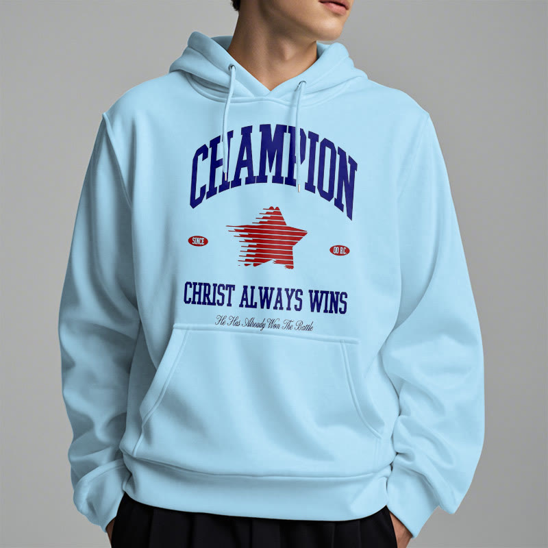 Christianartworkshop Modern Style Champion Christ Always Wins Fleece Lined Polyester Hoodie - image 34