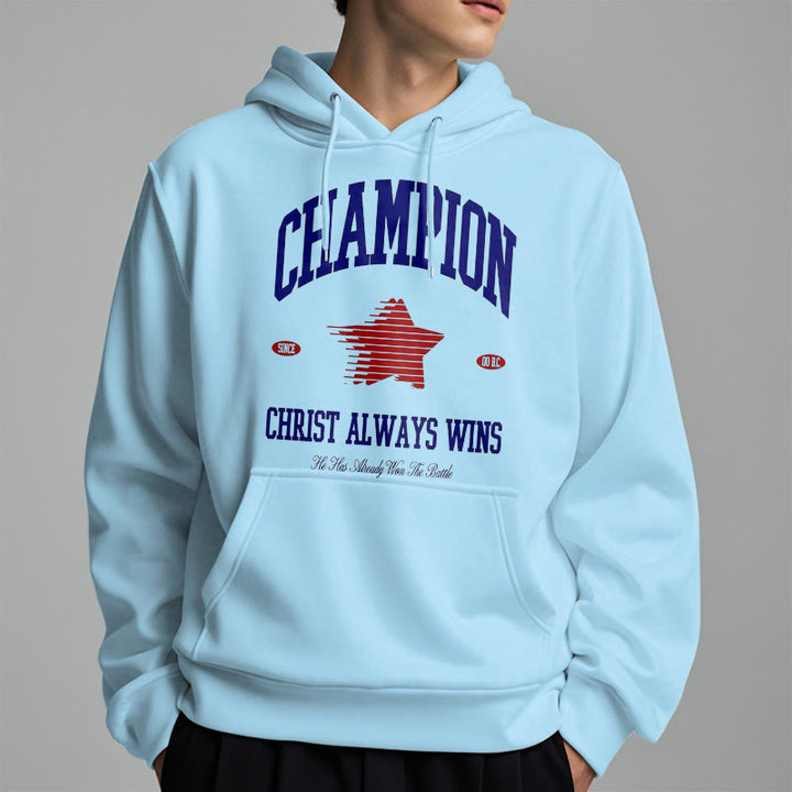 Christianartworkshop Modern Style Champion Christ Always Wins Fleece Lined Polyester Hoodie - image 34