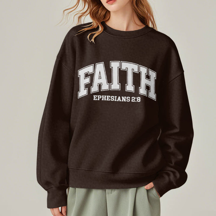 Christianartworkshop Modern Style Faith Ephesians 2 : 8 Fleece Lined Polyester Sweatshirt - image 23