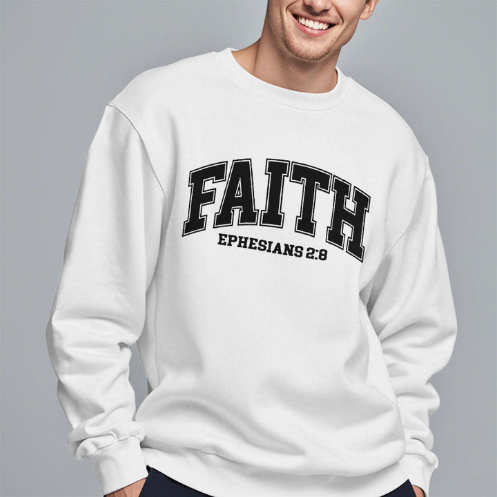 Christianartworkshop Modern Style Faith Ephesians 2 : 8 Fleece Lined Polyester Sweatshirt - image 13