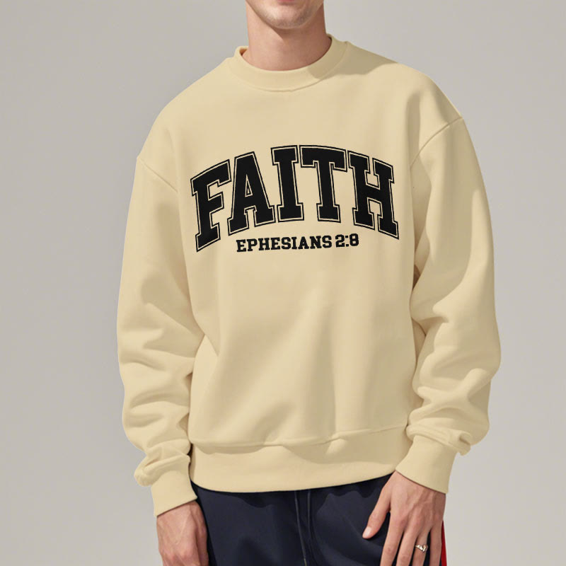Christianartworkshop Modern Style Faith Ephesians 2 : 8 Fleece Lined Polyester Sweatshirt - image 18