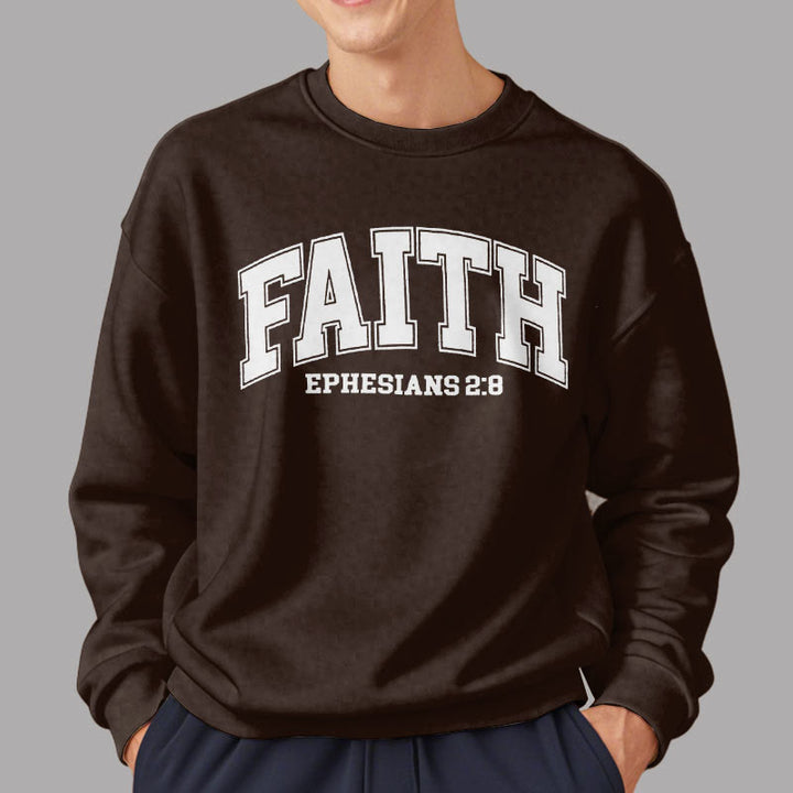 Christianartworkshop Modern Style Faith Ephesians 2 : 8 Fleece Lined Polyester Sweatshirt - image 24