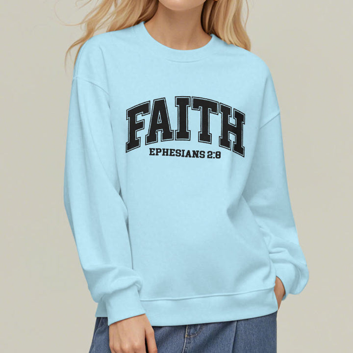 Christianartworkshop Modern Style Faith Ephesians 2 : 8 Fleece Lined Polyester Sweatshirt - image 28