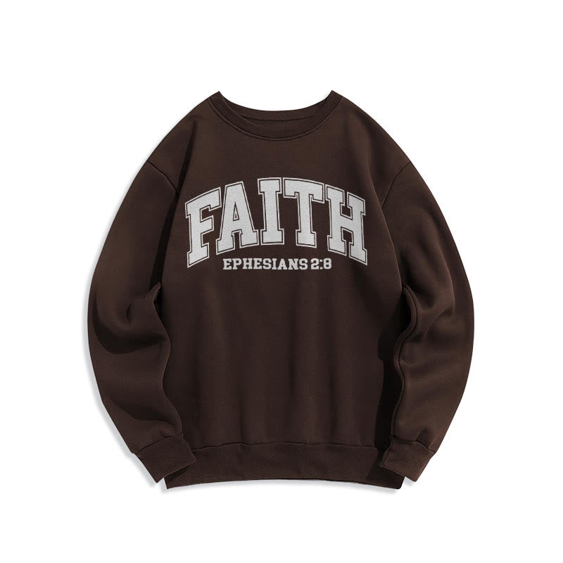 Christianartworkshop Modern Style Faith Ephesians 2 : 8 Fleece Lined Polyester Sweatshirt - Brown - 2XL - image 21