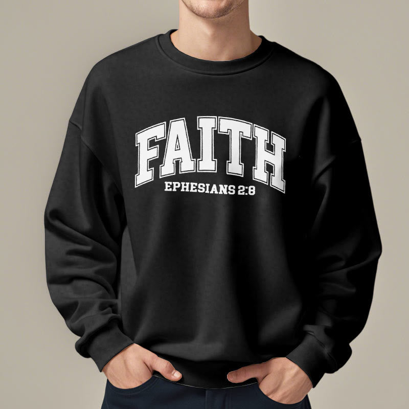Christianartworkshop Modern Style Faith Ephesians 2 : 8 Fleece Lined Polyester Sweatshirt - image 8