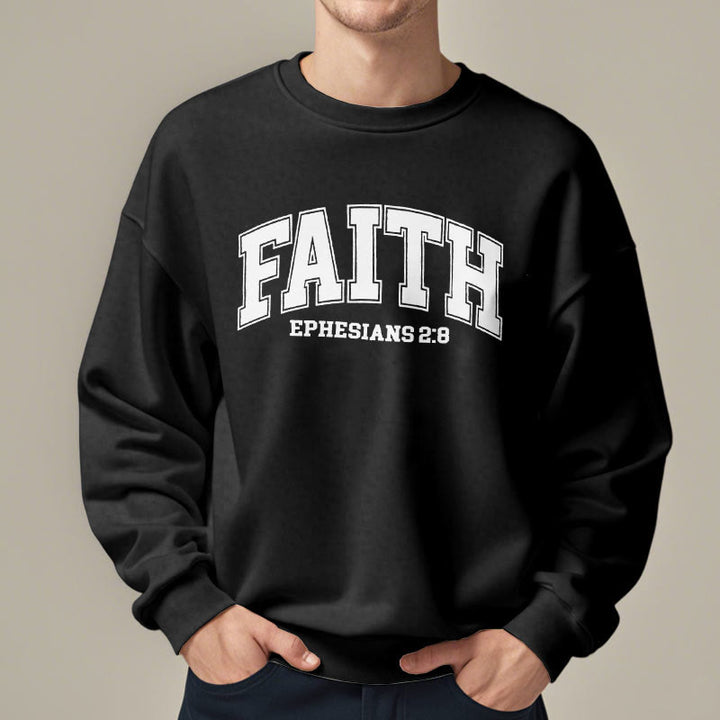 Christianartworkshop Modern Style Faith Ephesians 2 : 8 Fleece Lined Polyester Sweatshirt - image 8