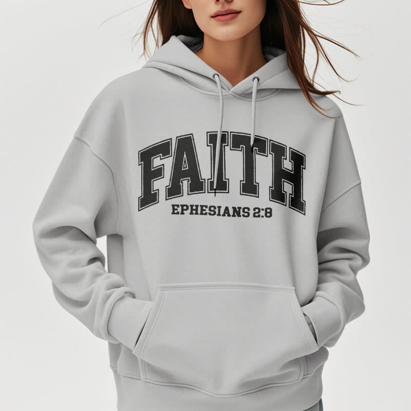 Christianartworkshop Modern Style Faith Ephesians 2 : 8 Fleece Lined Polyester Hoodie - image 38