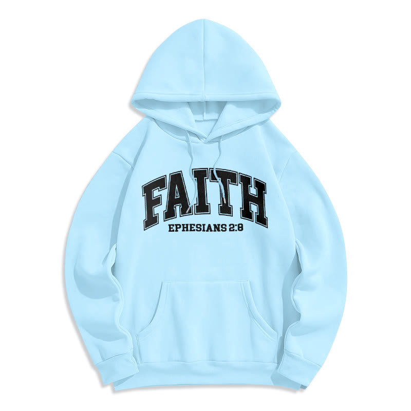 Christianartworkshop Modern Style Faith Ephesians 2 : 8 Fleece Lined Polyester Hoodie - Blue - 2XL - image 31