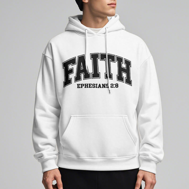 Christianartworkshop Modern Style Faith Ephesians 2 : 8 Fleece Lined Polyester Hoodie - image 13
