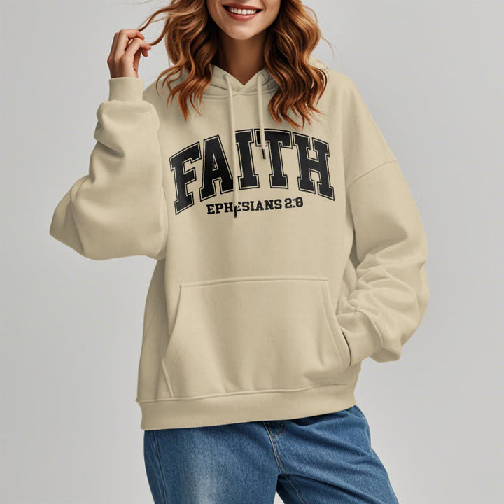 Christianartworkshop Modern Style Faith Ephesians 2 : 8 Fleece Lined Polyester Hoodie - image 19