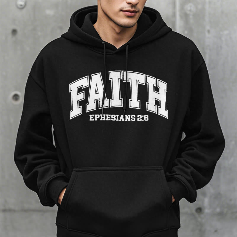 Christianartworkshop Modern Style Faith Ephesians 2 : 8 Fleece Lined Polyester Hoodie - image 9