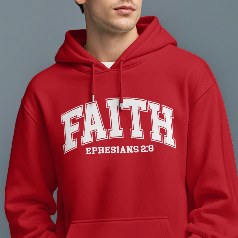Christianartworkshop Modern Style Faith Ephesians 2 : 8 Fleece Lined Polyester Hoodie - image 2