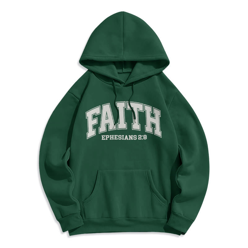 Christianartworkshop Modern Style Faith Ephesians 2 : 8 Fleece Lined Polyester Hoodie - Green - 2XL - image 26