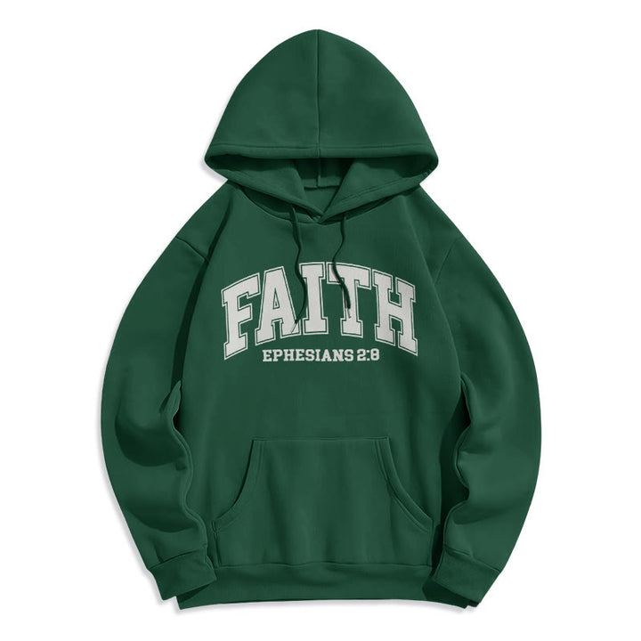Christianartworkshop Modern Style Faith Ephesians 2 : 8 Fleece Lined Polyester Hoodie - Green - 2XL - image 26