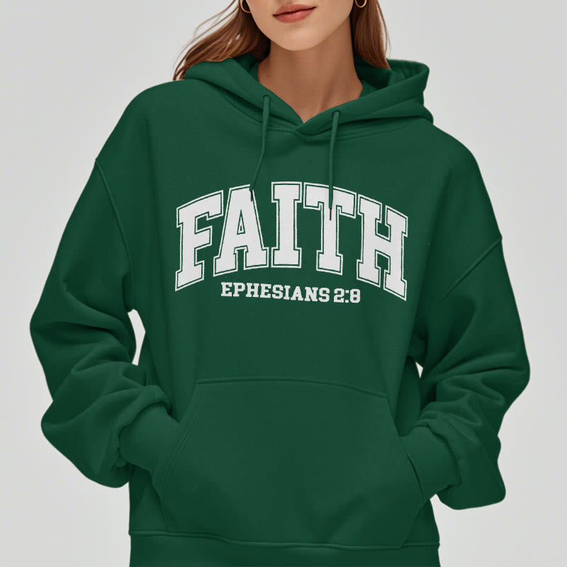 Christianartworkshop Modern Style Faith Ephesians 2 : 8 Fleece Lined Polyester Hoodie - image 29