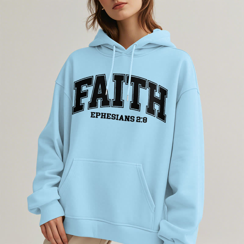 Christianartworkshop Modern Style Faith Ephesians 2 : 8 Fleece Lined Polyester Hoodie - image 34