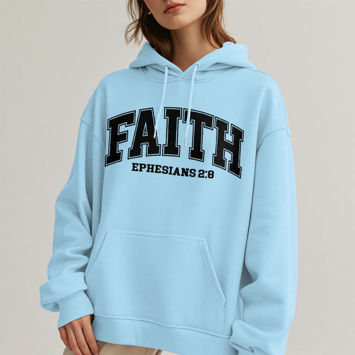 Christianartworkshop Modern Style Faith Ephesians 2 : 8 Fleece Lined Polyester Hoodie - image 34
