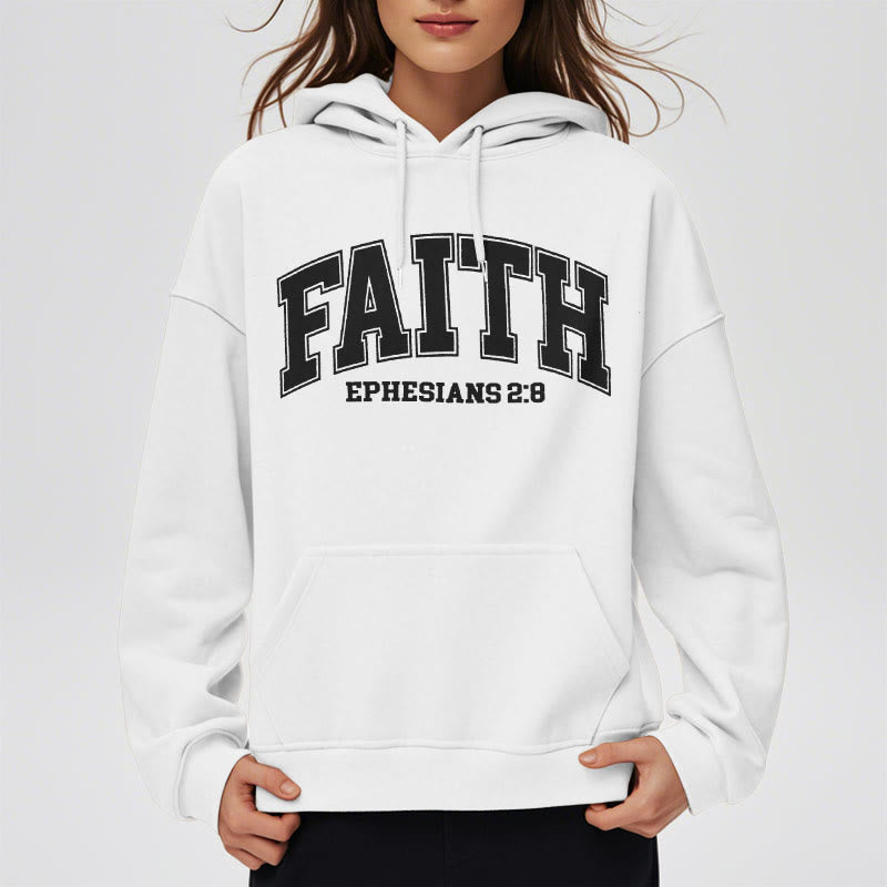 Christianartworkshop Modern Style Faith Ephesians 2 : 8 Fleece Lined Polyester Hoodie - image 14
