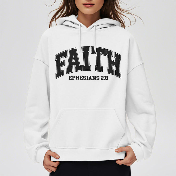 Christianartworkshop Modern Style Faith Ephesians 2 : 8 Fleece Lined Polyester Hoodie - image 14