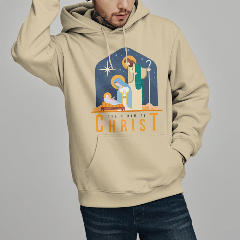 Christianartworkshop Colored Style Birth Of Christ Nativity Scene Fleece Lined Polyester Hoodie - image 2