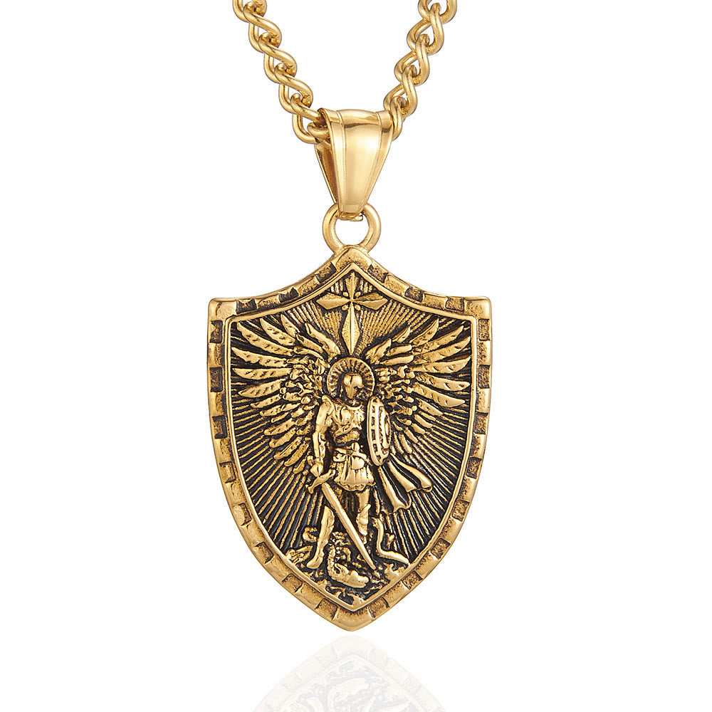 Christianartworkshop Modern Style Michael The Archangel Shield Devine Guardian Pendant Necklace - image 7