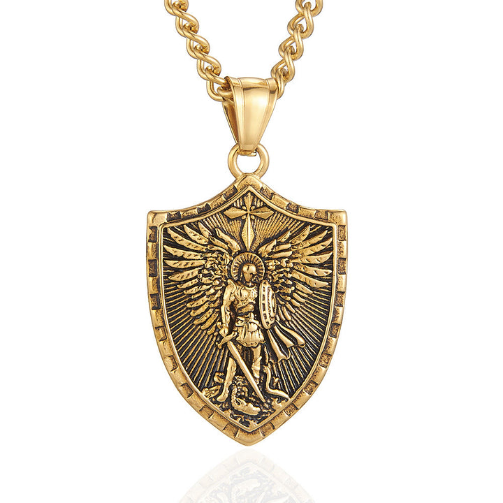 Christianartworkshop Modern Style Michael The Archangel Shield Devine Guardian Pendant Necklace - image 7