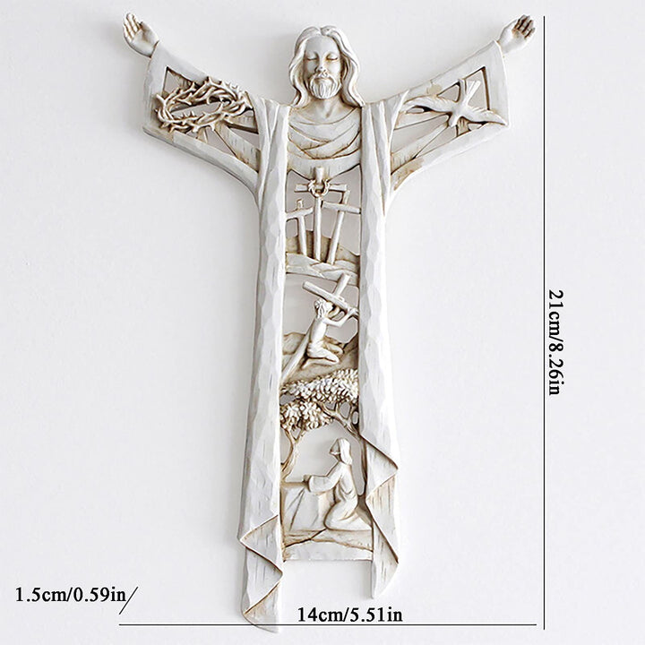 Christianartworkshop Classic Style Crafted Jesus Arms Opened Figure Desktop Decorations Ornament - image 3