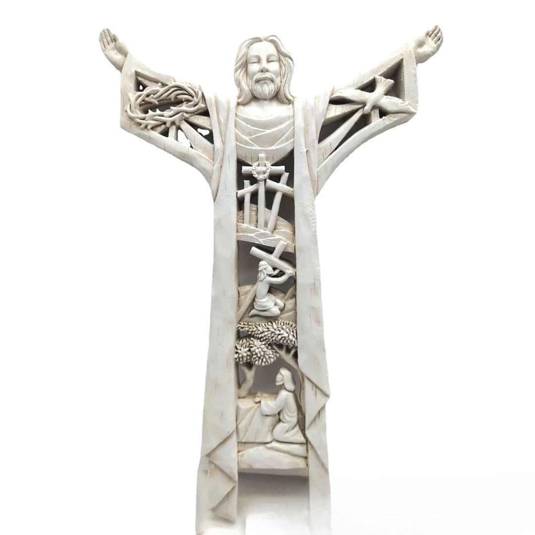 Christianartworkshop Classic Style Crafted Jesus Arms Opened Figure Desktop Decorations Ornament - Jesus - image 1