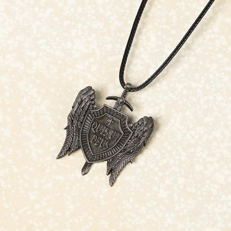 Christianartworkshop Guardian Angel Quis Ut Deus Collection Shield of Faith Necklace - image 7