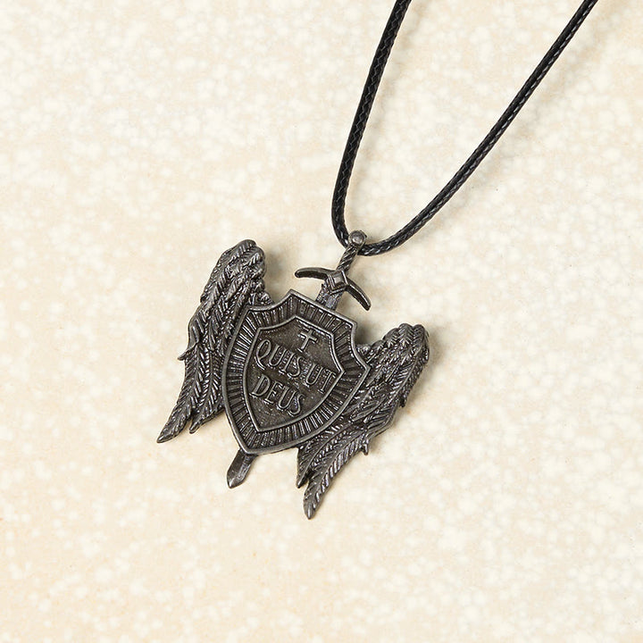 Christianartworkshop Guardian Angel Quis Ut Deus Collection Shield of Faith Necklace - image 7