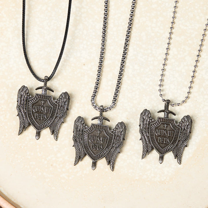 Christianartworkshop Guardian Angel Quis Ut Deus Collection Shield of Faith Necklace - image 2