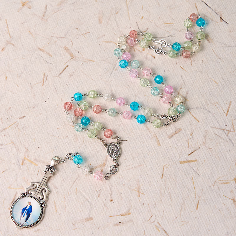 Christianartworkshop Our Lady of Fatima & Assumption of Our Lady of 8mm Round Multicolor Glass Alloy Chain Rosary - Multicolor - image 2
