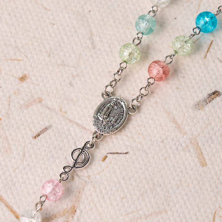Christianartworkshop Our Lady of Fatima & Assumption of Our Lady of 8mm Round Multicolor Glass Alloy Chain Rosary - image 5