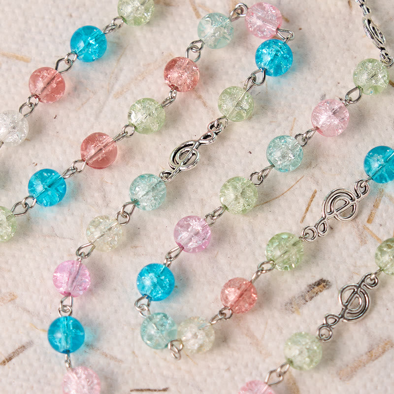 Christianartworkshop Our Lady of Fatima & Assumption of Our Lady of 8mm Round Multicolor Glass Alloy Chain Rosary - image 6