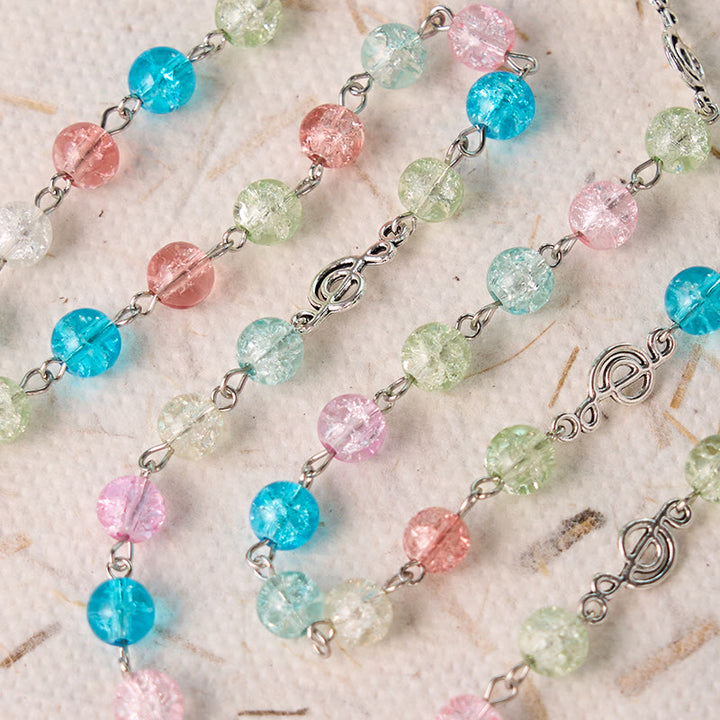 Christianartworkshop Our Lady of Fatima & Assumption of Our Lady of 8mm Round Multicolor Glass Alloy Chain Rosary - image 6