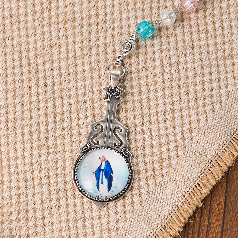 Christianartworkshop Our Lady of Fatima & Assumption of Our Lady of 8mm Round Multicolor Glass Alloy Chain Rosary - image 7