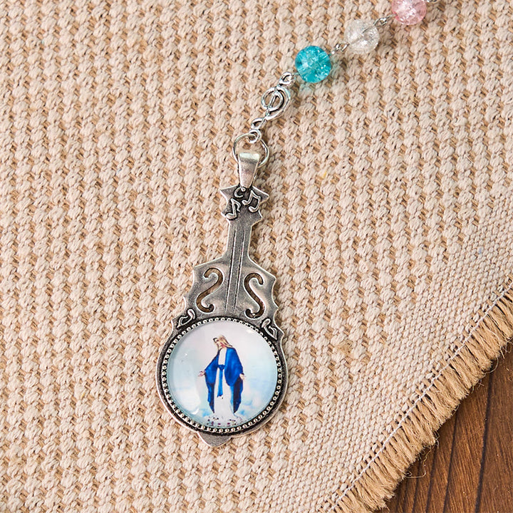Christianartworkshop Our Lady of Fatima & Assumption of Our Lady of 8mm Round Multicolor Glass Alloy Chain Rosary - image 7