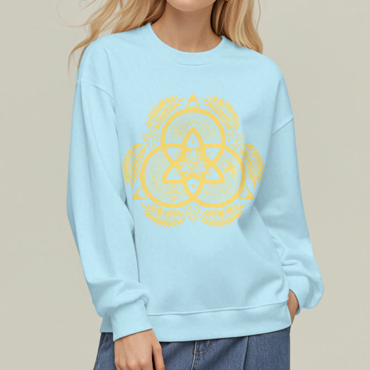 Christianartworkshop Classic Style Divine Unity Gold Sacred Emblem Fleece Lined Polyester Sweatshirt - image 28