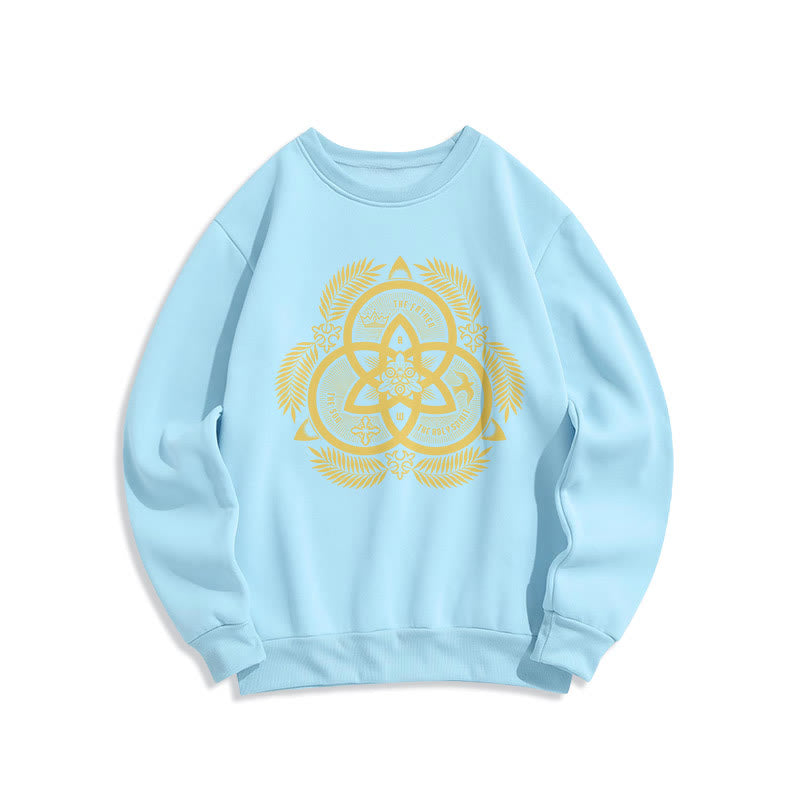 Christianartworkshop Classic Style Divine Unity Gold Sacred Emblem Fleece Lined Polyester Sweatshirt - Blue - 2XL - image 26