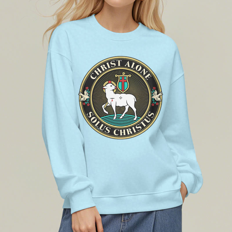 Christianartworkshop Modern Style Christ Alone Lamb of God Fleece Lined Polyester Sweatshirt - image 28
