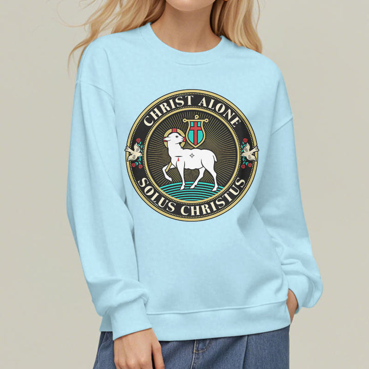 Christianartworkshop Modern Style Christ Alone Lamb of God Fleece Lined Polyester Sweatshirt - image 29