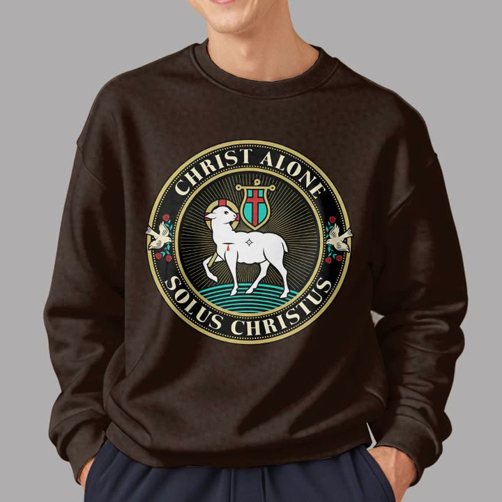 Christianartworkshop Modern Style Christ Alone Lamb of God Fleece Lined Polyester Sweatshirt - image 18