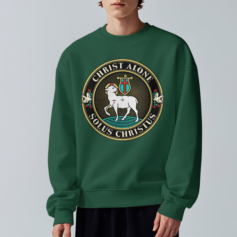 Christianartworkshop Modern Style Christ Alone Lamb of God Fleece Lined Polyester Sweatshirt - image 23