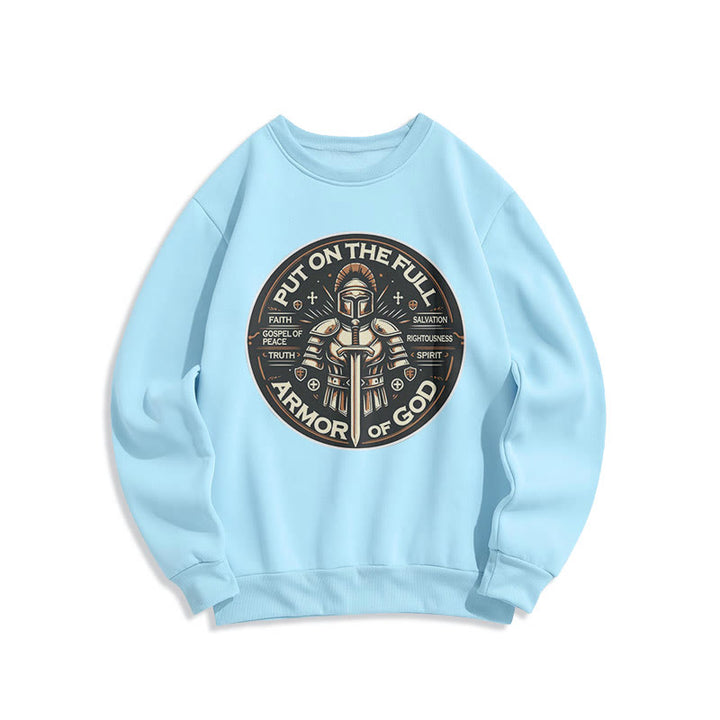 Christianartworkshop Modern Style Put On The Full Armor of God Fleece Lined Polyester Sweatshirt - Blue - 2XL - image 26