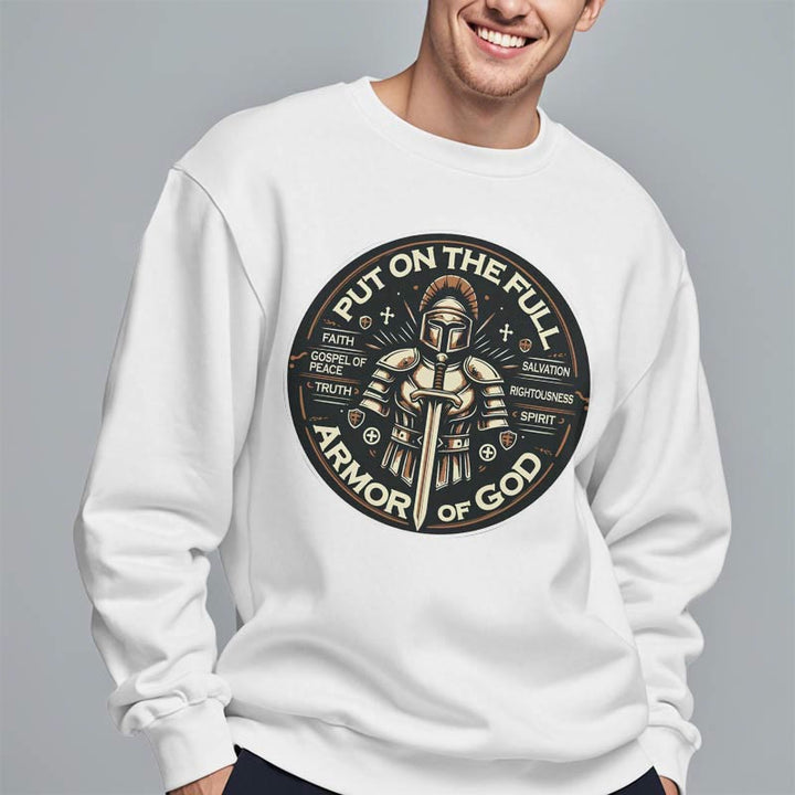 Christianartworkshop Modern Style Put On The Full Armor of God Fleece Lined Polyester Sweatshirt - image 13