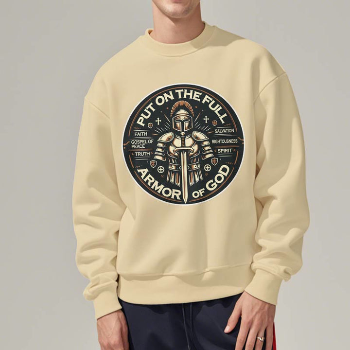 Christianartworkshop Modern Style Put On The Full Armor of God Fleece Lined Polyester Sweatshirt - image 2