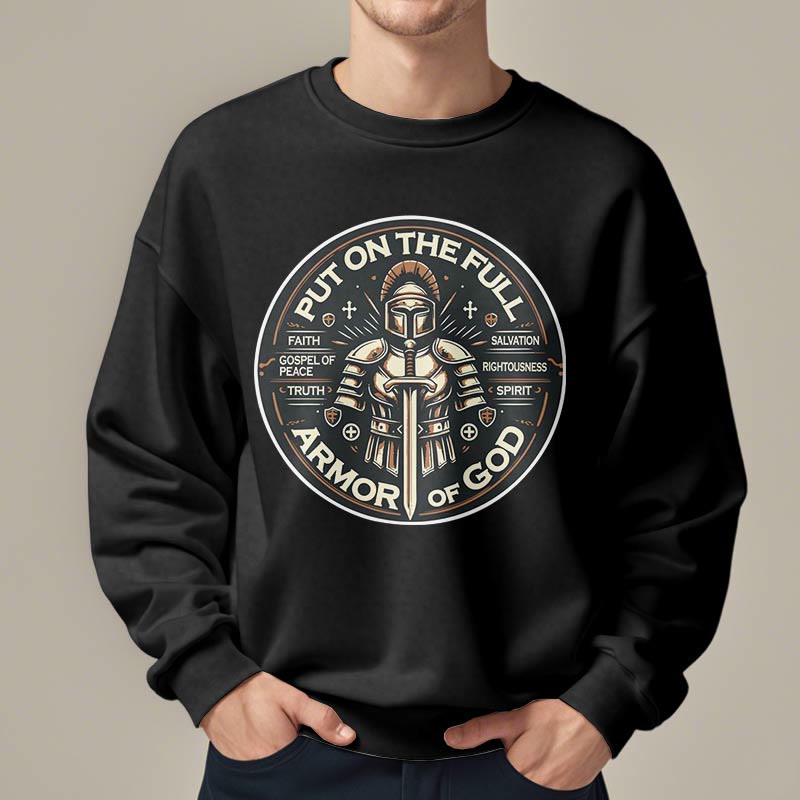 Christianartworkshop Modern Style Put On The Full Armor of God Fleece Lined Polyester Sweatshirt - image 9