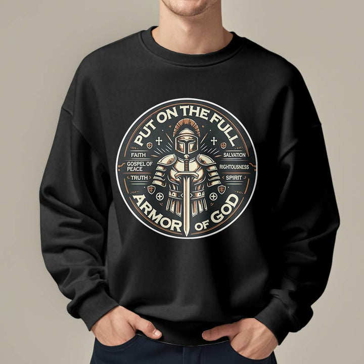 Christianartworkshop Modern Style Put On The Full Armor of God Fleece Lined Polyester Sweatshirt - image 9