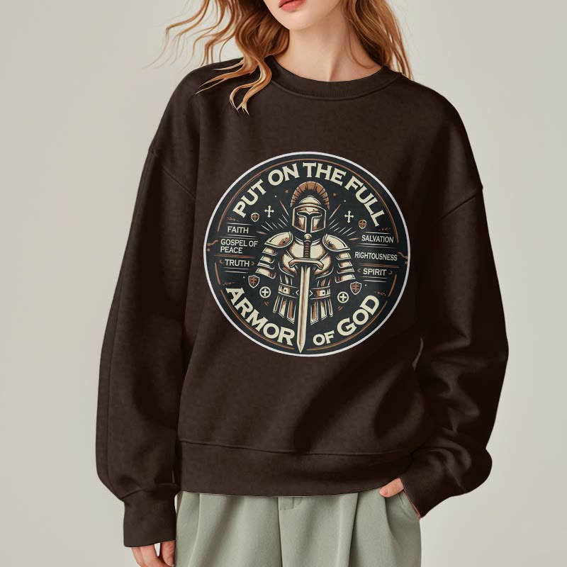 Christianartworkshop Modern Style Put On The Full Armor of God Fleece Lined Polyester Sweatshirt - image 18